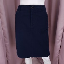 Ralph Lauren Women's Blue Cotton Knee Length Slit Pencil Skirt W/ Pockets 6