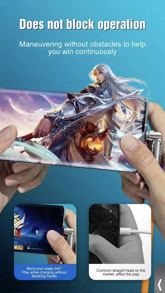 120W Fast iphone Charging Cable 180 Degree Rotating 6Ft Long Wire - Image 2 of 3