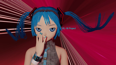 Anime i see you blender 3d blue hair hatsune miku eyes Playmat Gaming Mat