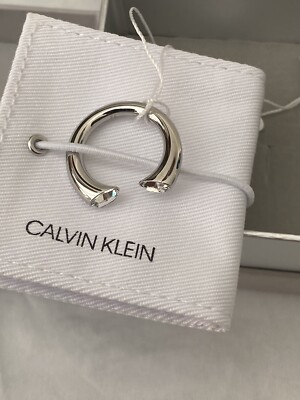Calvin Klein silberfarbener Kristall Brill Ring Größe M-N oder US 7
