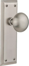 Nostalgic Warehouse DBL Dummy Set New York Plate and Knob Satin Nickel