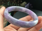 60mm Certificate (Grade A) Myanmar Natural Purple Jade Bracelet+00010