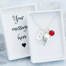 Robin Necklace, Personalised Gift, Sympathy Gifts, Loved Ones Are Near, Bird 