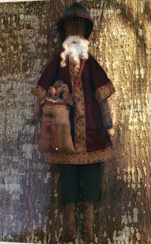 PATTERN Primitive Black ST. NICK Doll & Sack of CROWS Threadbare ...