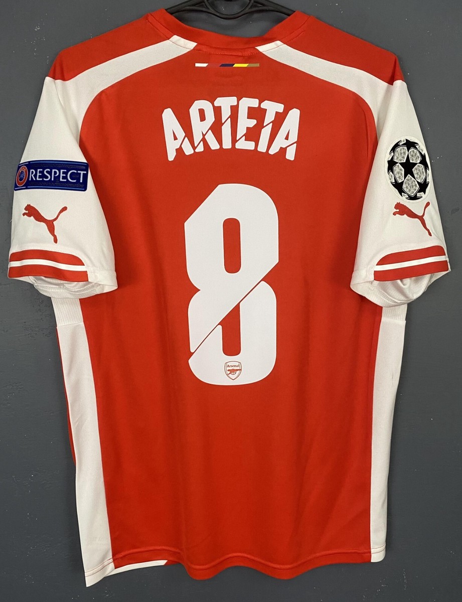 MEN'S FC ARSENAL 2014/2015 MIKEL ARTETA #8 SOCCER FOOTBALL SHIRT