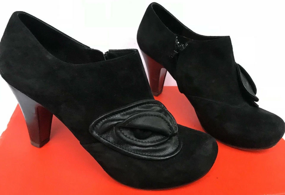 Zapatos de tacón Chie Mihara Flo 83984 negros de gamuza con cremallera lateral EU 37,5 para mujer 7 Foto 2 de 4