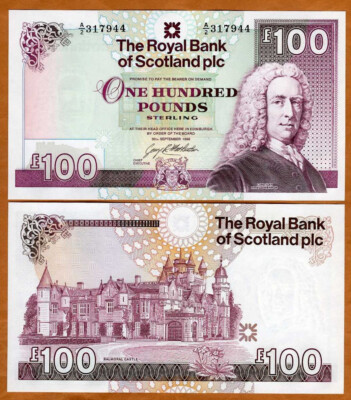 Scotland Royal Bank, 100 pounds 1998, P-350b, Gem UNC
