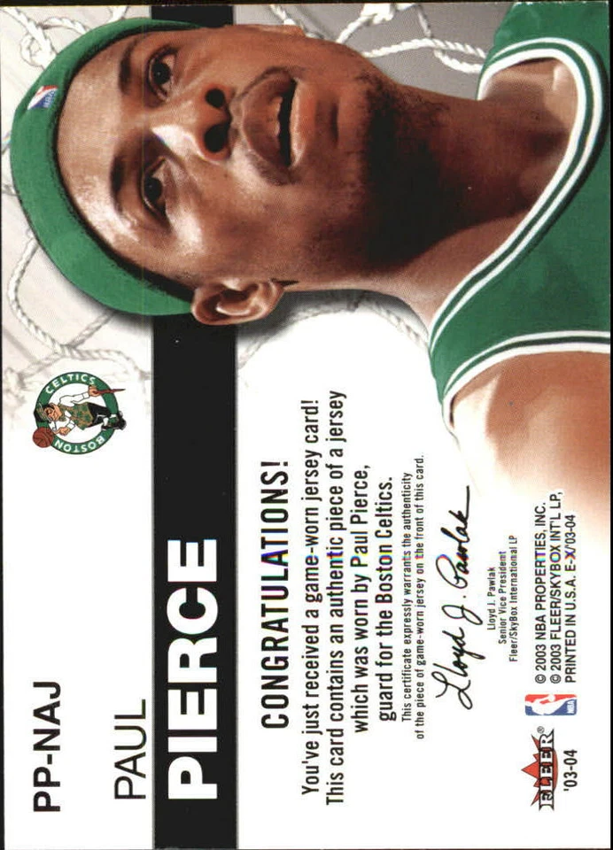 2003-04 E-X Net Assets Game-Used #6 Paul Pierce Jsy - NM-MT - Image 2 of 2