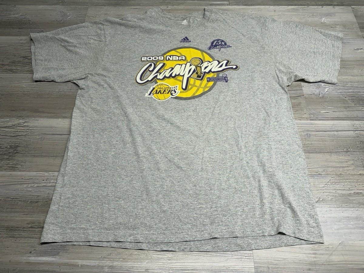 Los Angeles Lakers Adidas T-Shirt Mens XL Gray Graphic 2009 Los Angeles Lakers Adidas T-Shirt Mens XL Gray Graphic 2009