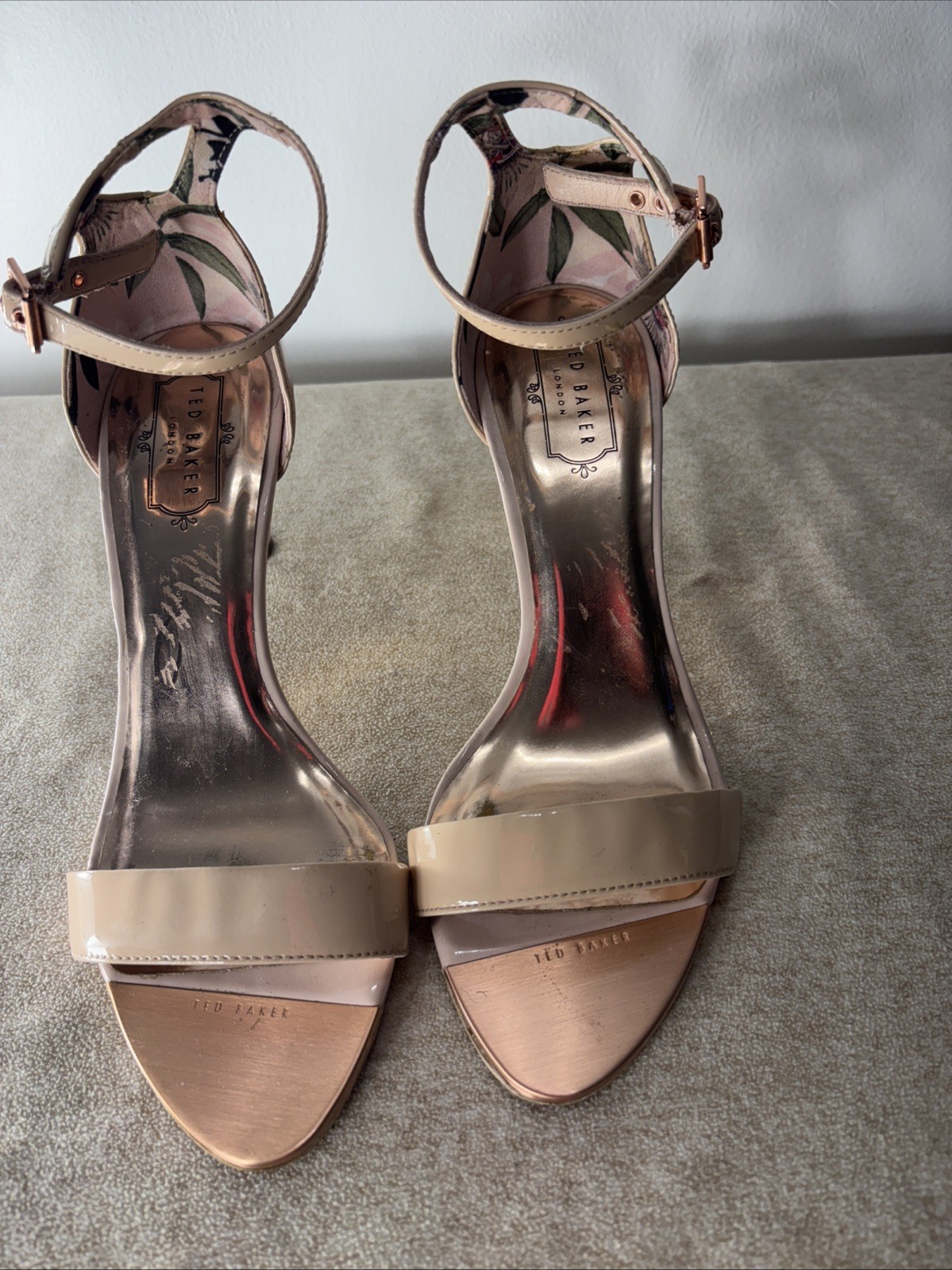 Ted Baker London Womens Nude Ankle Strap Heels Size 9.5 40