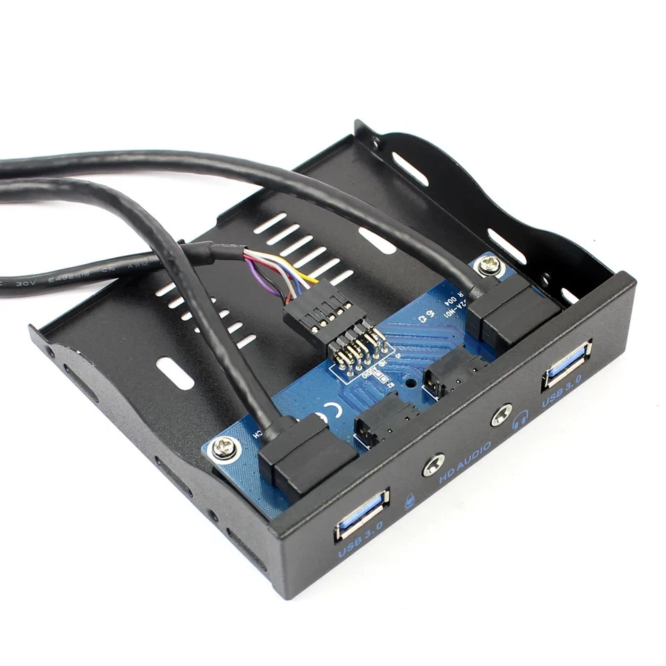 3,5" Hub PC Floppy Bay 19Pin auf USB 3.0 HD Audio Front Panel HD Audio Anschluss - Bild 2 von 4