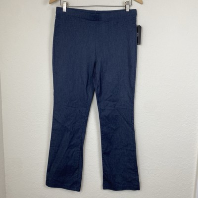 Clara Sun Woo L Ankle Pants Stretch Blue Pull On Bootcut High Rise Chino NWT