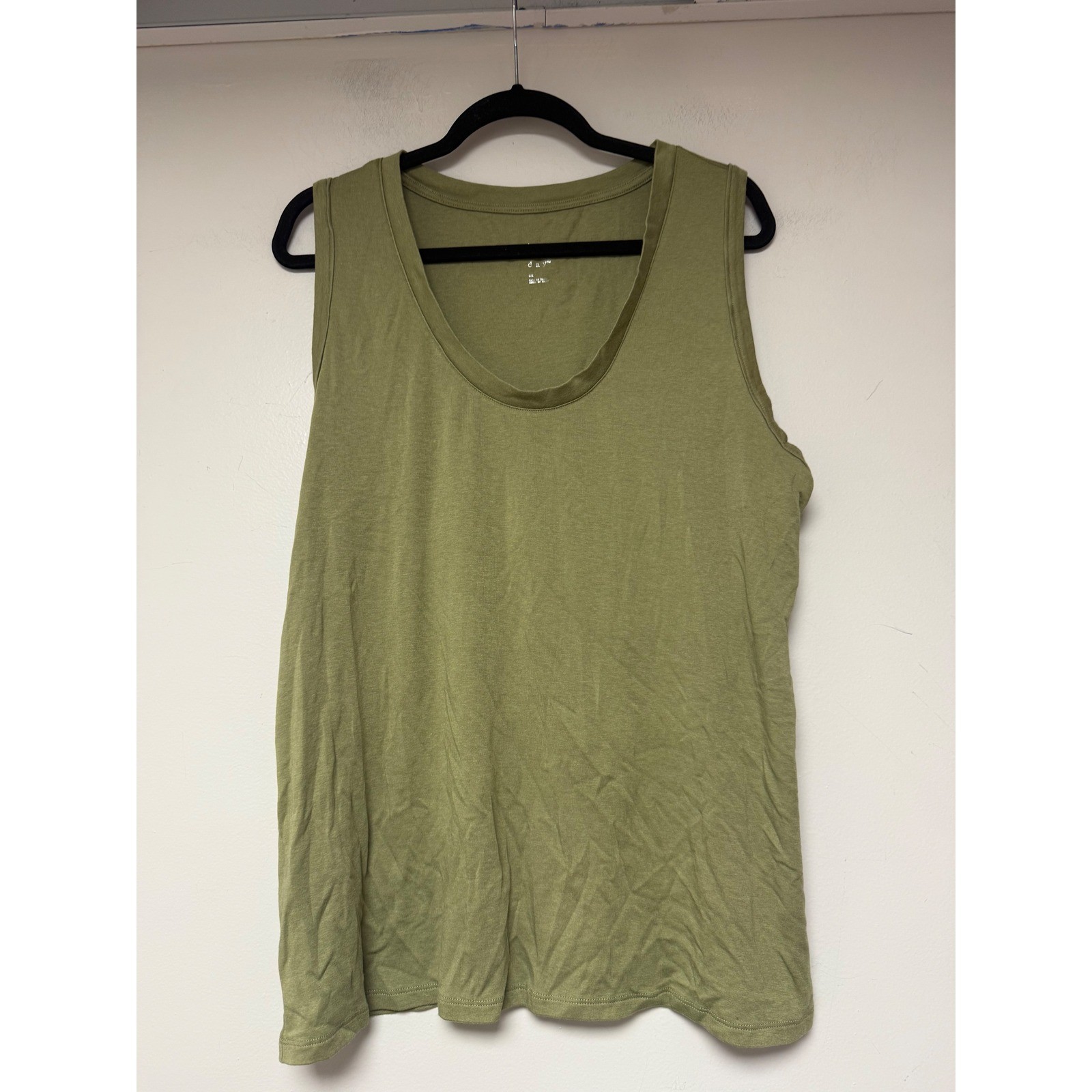 A New Day Olive Green Tank Top Sleeveless Basic Everyday Size 2X
