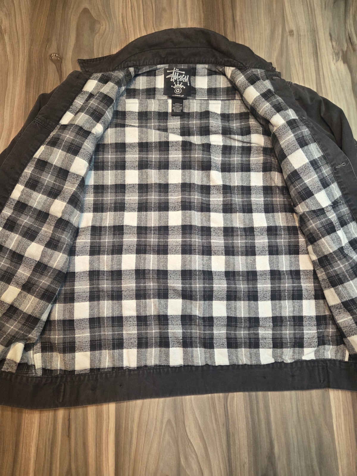 Vintage Stussy Canvas Jacket Men's L Large Plaid Lined Coat Y2K thumbnail 8