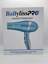 BaBylissPRO Nano Titanium Professional Lightweight Hair Dryer Blue -(Used) read