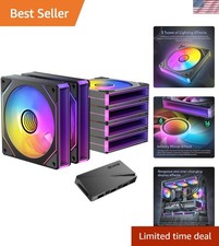 6 Pack Addressable RGB Fans with Infinity Mirror Effect for PCs - Silent Design
