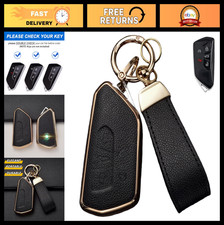 Vw Key Fob Cover Case With Keychain - Leather Tpu Shell For Id4 Golf Gti Tig
