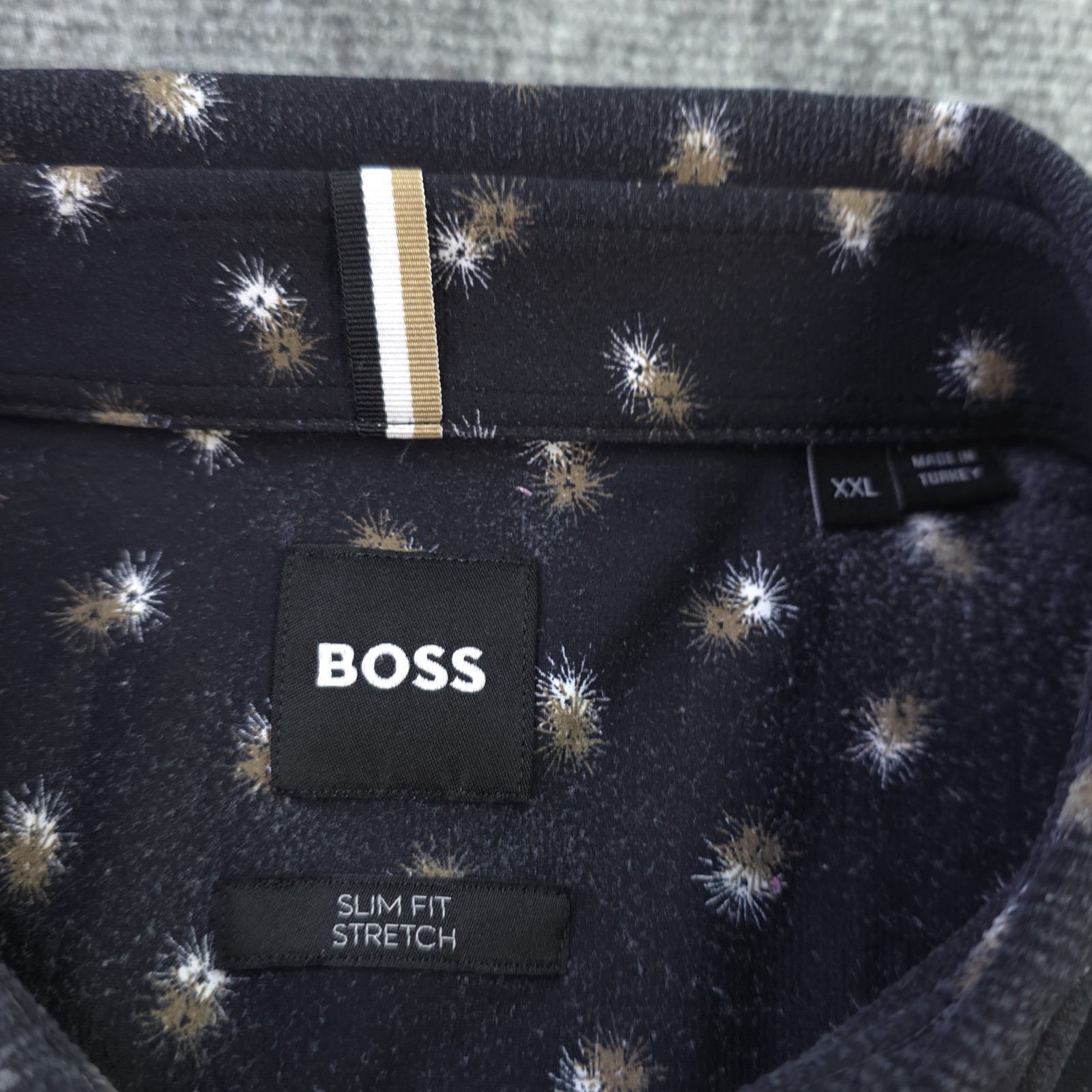 Hugo Boss Shirt 2XL Slim Fit Stretch Long Sleeve Button Up Multicolor Geometric thumbnail 4