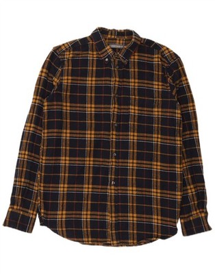 French Connection Herren Flanellhemd Large dunkelblau kariert Baumwolle CK14