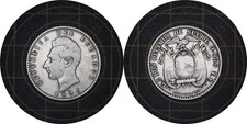Pièce de 2 décimos 1895 Equateur en argent # 51