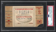 1936 Berlin Olympics Jesse Owens Debut Men's 100M QF Ticket Stub PSA 3 VG