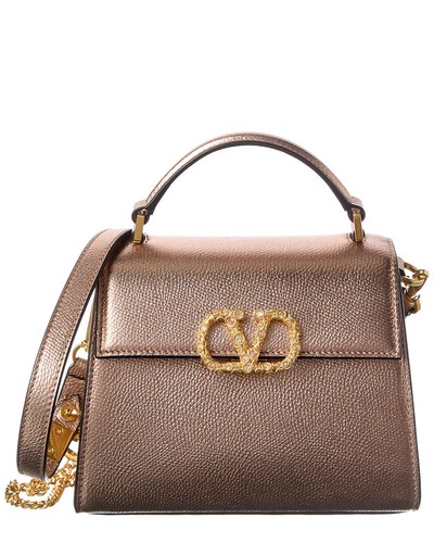 Valentino Vlogo Mini Leather Shoulder Bag Women's Pink
