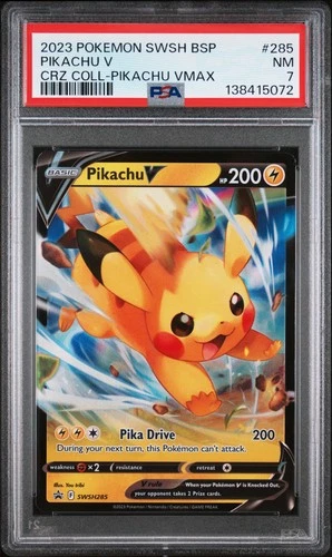 2023 POKEMON SWSH PROMO CROWN ZENITH COLLECTIONS #285 PIKACHU V PSA 7