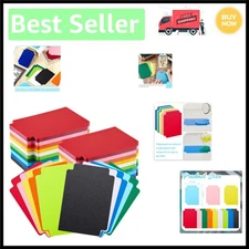 Organize Game Cards with 250 Multicolor Frosted Plastic Page Dividers, 2.7 x 3.8