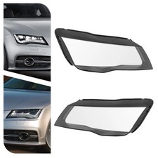 2pcs Front Headlight Lens Cover Shell Clear For Audi A7 S7 Rs7 2012-2015 T10