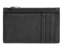 ORIGINAL Coach Men  s Zip Card Case pebble leather Gunmetal / Black C4280 SALE