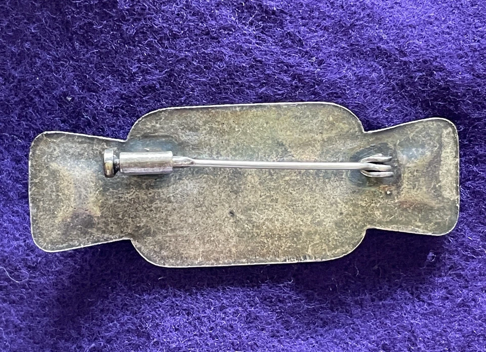 Broche de arco de barra de pin Pierre Bex esmalte diamantes de imitación estilo Art Deco vintage años 60-70 Foto 2 de 2