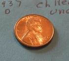 1937 D   CHOICE RED UNCIRCULATED   WHEAT CENT  #4
