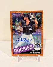 2020 Topps Sam Hilliard '85 Silver Pack Chrome Autographed Orange Refractor /25