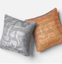  Threshold Pleated Throw Pillow Beige/ Rose/ W/ gold Pattern