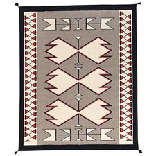 8'1"x10' Khaki Brown Flat Weave Southwest Geometric Design Hand Woven Wool Rug