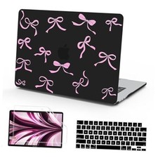 Compatible with MacBook Air 13 inch Case 2025 2024 2023 2022 Pink Bowknot