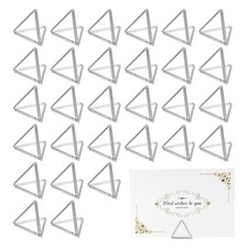 30 Pcs Mini Place Card Holders, Diamond Table Number Holders 1.1x1.3" Silver 