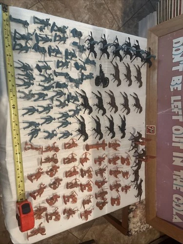 Vintage Lot of Marx Fort Apache Playset Indian Cavalry Horses 107 Pieces Figures