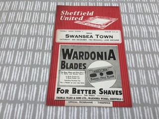 Sheffield United v Swansea Town 1952/53 Division 2 20th December 1952