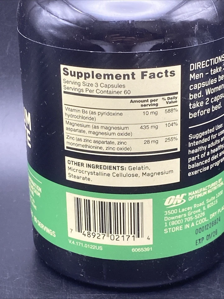 Zinc Magnesium Aspartate, 180 Capsules - Image 2 of 3