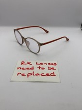 Zenni Eyeglasses Round Gray Frames Orange Temples 2018615