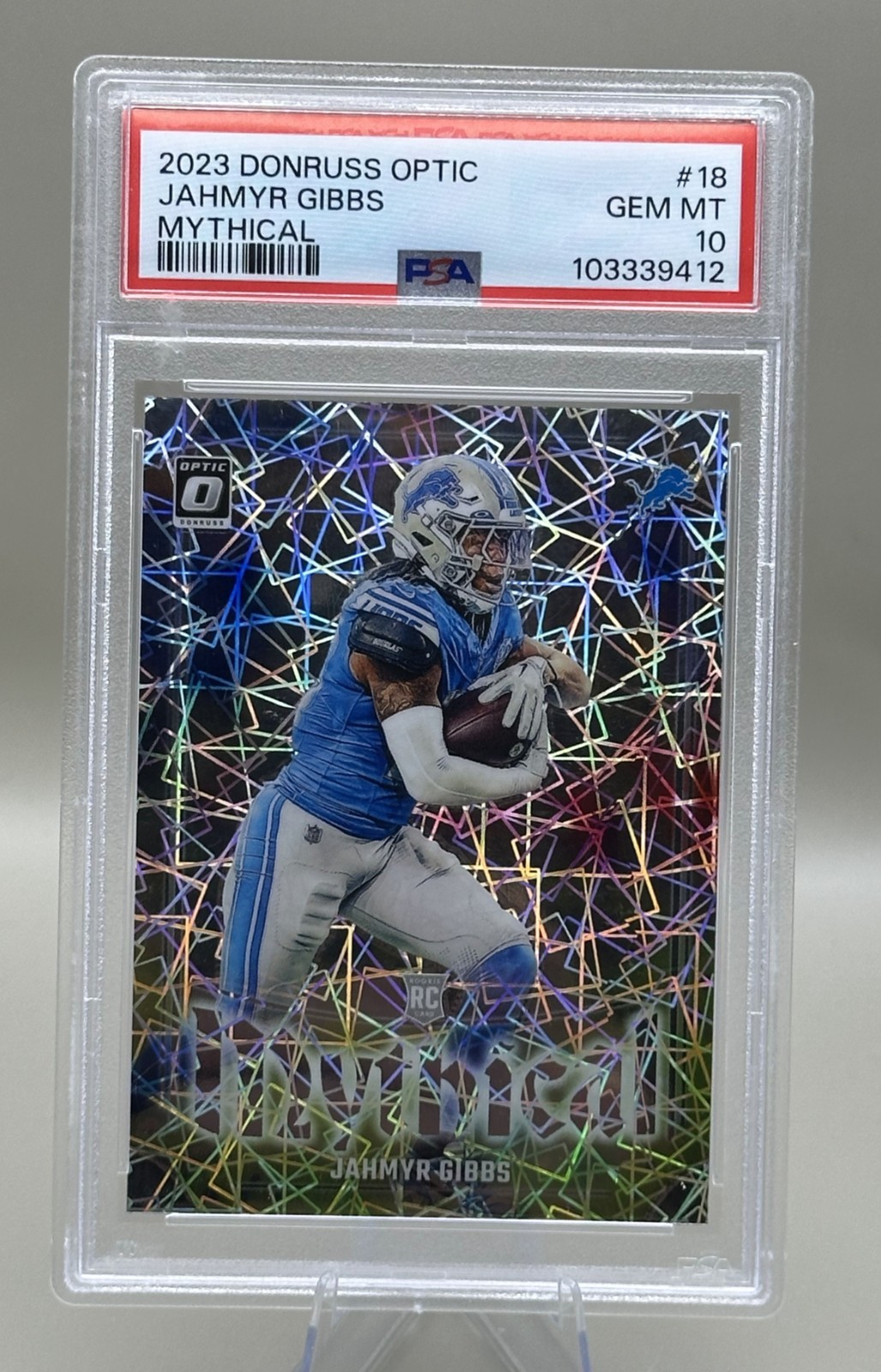 Jahmyr Gibbs Panini Donruss Optic Mythical #18 Base