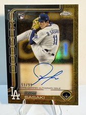 2025 Topps Gilded Collection Roki Sasaki 59/99 Chrome Gold Auto RC Dodgers