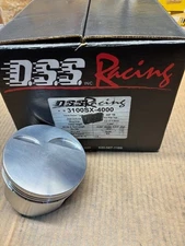 331 SBF Twisted Wedge Forged -3cc Flat Top DSS Racing SX pistons. 4.000 Bore