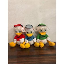 Vintage 1986 Disney DuckTales Plush Set Huey Dewey Louie Hasbro 70460 Asst