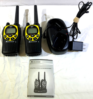 MIDLAND Walkie Talkie GXT 1030G Xtra Talk Set of 2 with Charger ~ TESTED