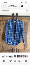 Cabela's  Vintage Outfitter Series Mens Size med Blue Plaid Flannel Button Shirt