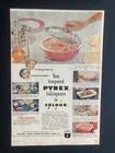 1953 CANADA CANADIAN AD PYREX BOWELS  PRIMARY COLORS DISHES COVERS BAKINGWARE