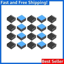 20PCS Black Aluminum Heat Sinks 9x9x5mm with Thermal Adhesive Tape for Cooling