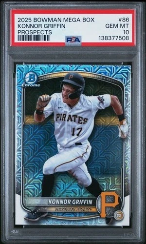 ‼️2025 Bowman Mega Box Konnor Griffin Prospects RC SP Mojo Refractor PSA 10 💎